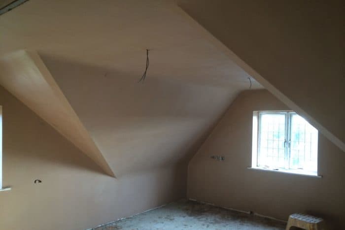 Lime plaster wall repair on Norfolk heritage property